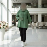 شومیز مانتو باکسی لنین پنبه فری سایز مدل ستایش