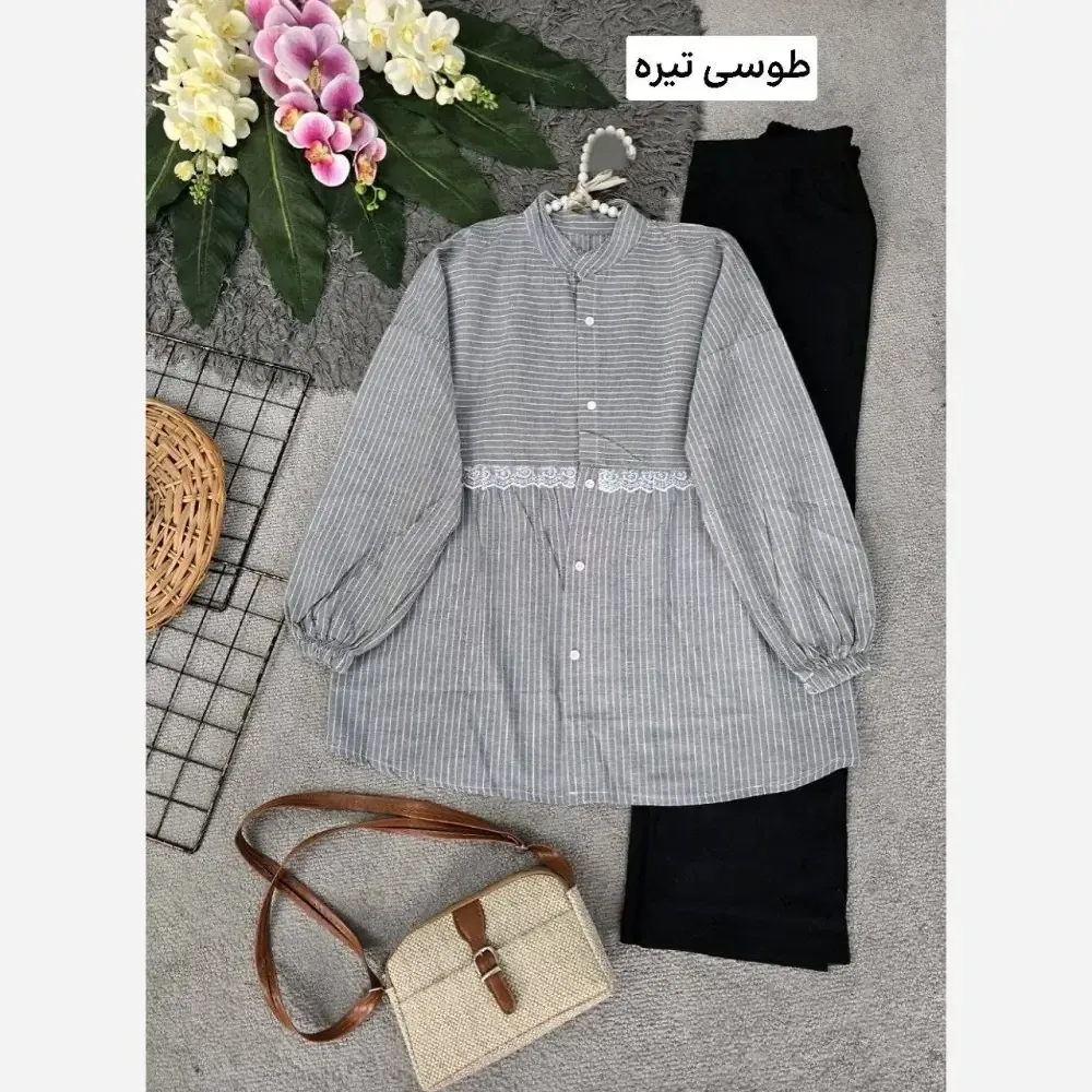 شومیز آزاده نخی تایوانی خنک تابستانه فری سایز