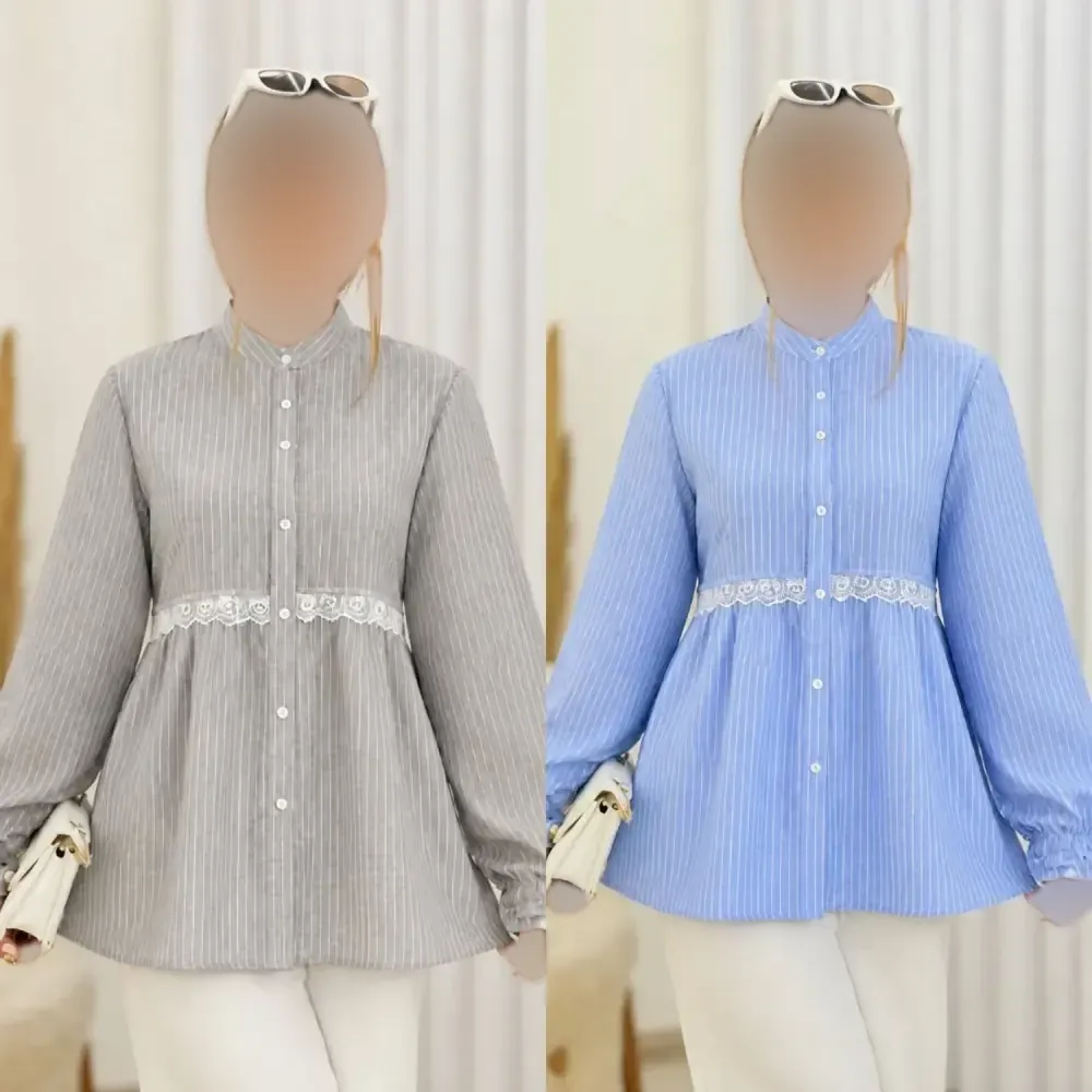 شومیز آزاده نخی تایوانی خنک تابستانه فری سایز