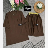 ست تیشرت و شلوارک بیسکویتی فری سایز 36 تا 46