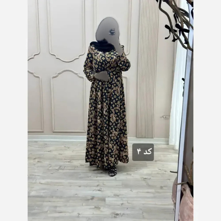 ماکسی بلند گلدار مدل اریکا جنس کرپ بوگاتی درجه یک فری سایز