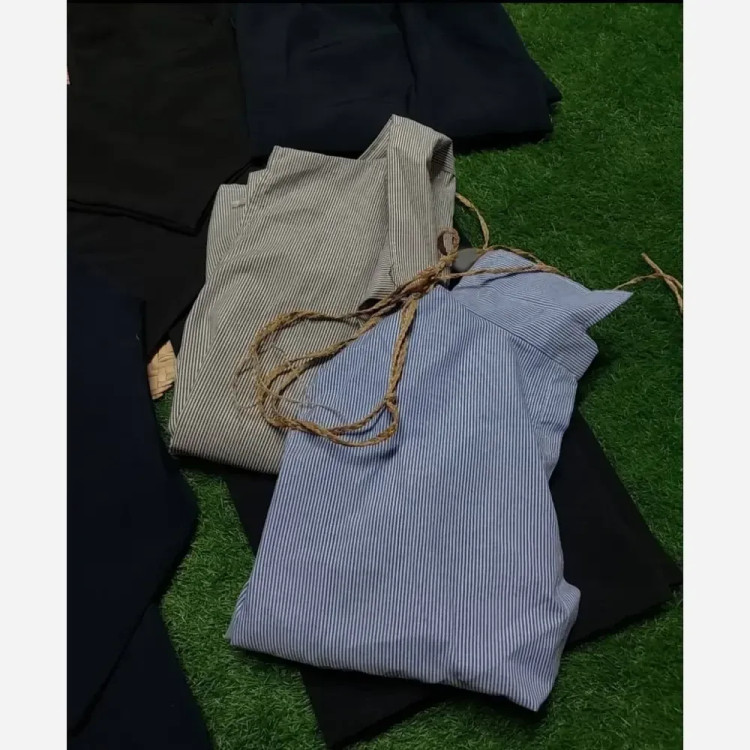 سه تیکه پاییزه زنانه نوشین جنس سوپر کجراه اعلا رنگ مشکی و سرمه ای سایز 38 تا 46