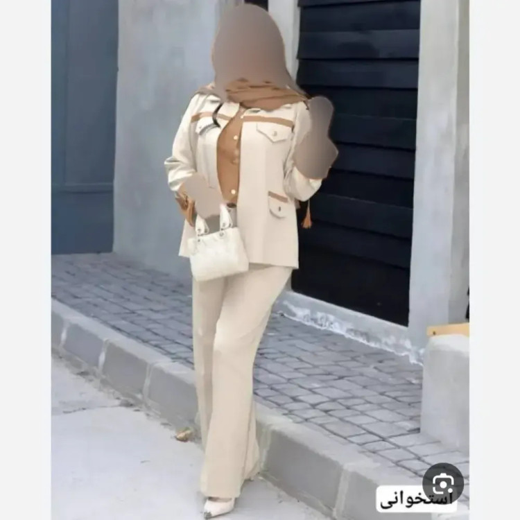 ست 2 تیکه پاییزه زنانه جنس سوپرمازراتی اعلا رنگ مشکی قهوه ای نسکافه ای سایز 38 تا 46 فری سایز