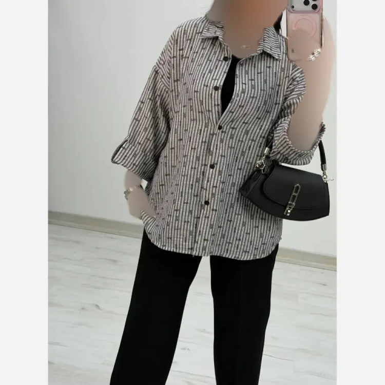شومیز زنانه طرح دار پنبه زارا شاین دار فری سایز