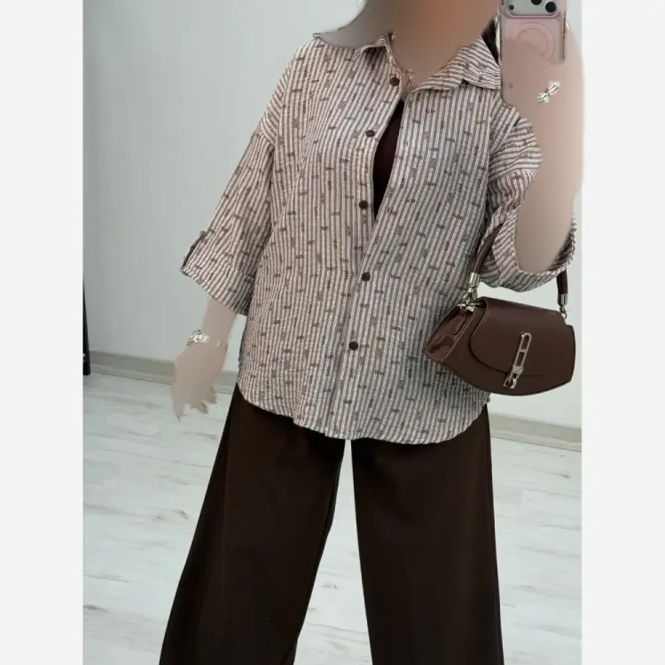شومیز زنانه طرح دار پنبه زارا شاین دار فری سایز
