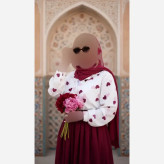 ست سه تیکه شومیز بوگاتی و دامن پوپلین کتان با کمربند سفید فری سایز