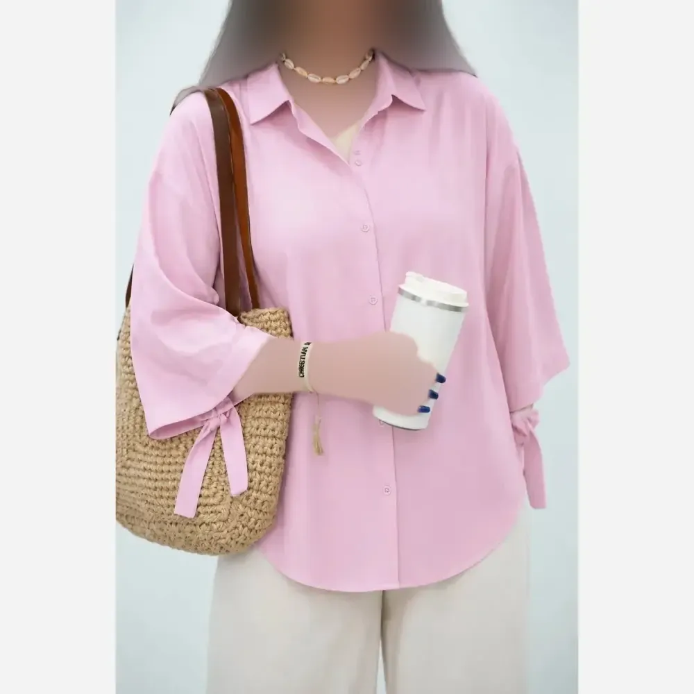 شومیز گره ای نیکی پری درجه یک فری سایز 38 تا 48