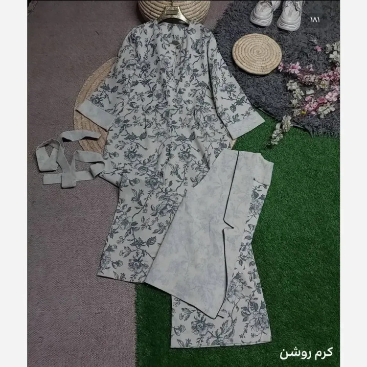 کت و اورال پاییزه آپامه جنس لینن نچرال سایز 38 تا 46