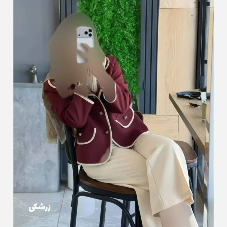 ست کت و شلوار زنانه پاییزه سوپرمازراتی پاپیون سایز 38 تا 46