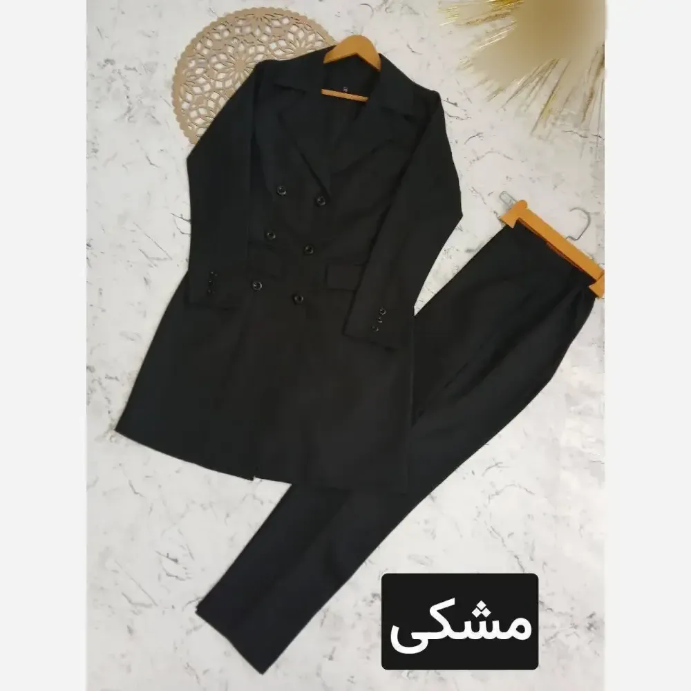 ست مانتو و شلوار اداری ساده 6 دکمه جنس مکانیک پرشیا درجه یک رنگبندی متنوع سایز 36 تا 52