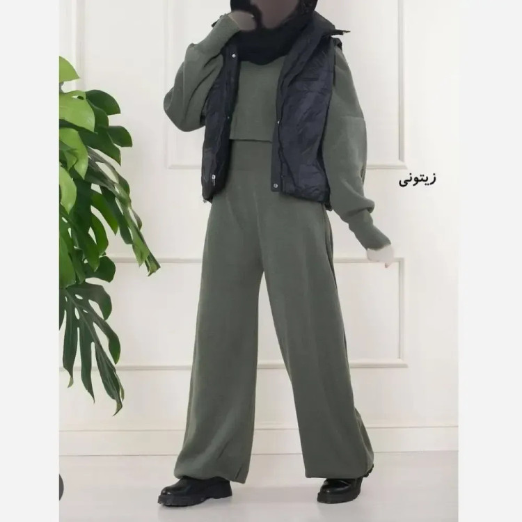 ست اورال و رویه بافت زنانه فری سایز بافت سه نخ