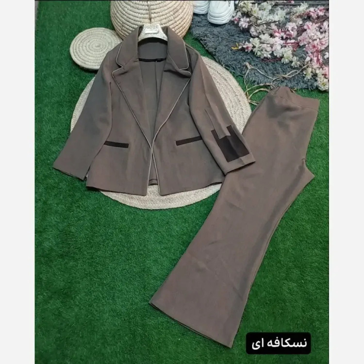 ست کت و شلوار زنانه مدل نیلوفر جنس هرمس درجه یک سایز 38 تا 46