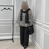ست شومیز بوگاتی و شلوار مازراتی سرمه ای مشکی نسکافه ای سایز یک و دو