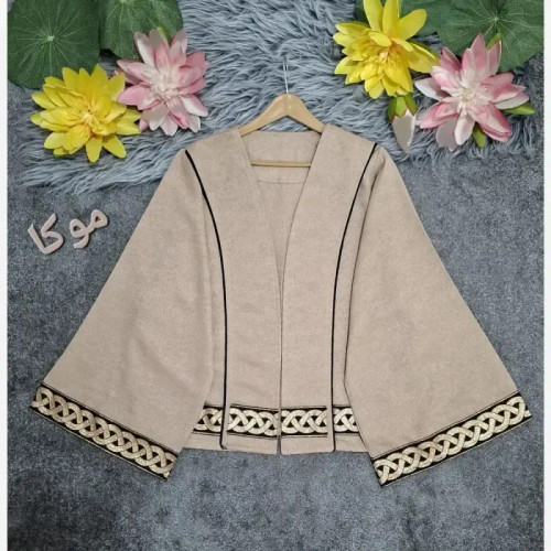 کت آستین کلوش ژاکارد و خرجکار پاییزه
