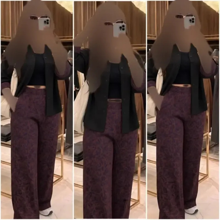 ست بلوز و شلوار زنانه مدل تهمینه جنس بوگاتی سایز فری 38 تا 48