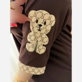 ست لویی زنانه پنبه گلکسی رنگ شکلاتی و کرم نسکافه ای سایز فری 38 تا 46