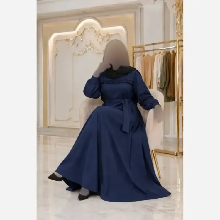 پیراهن بلند مخمل کبریتی ریز زنانه فری سایز تا 48 با کمربند و خرجکار کریستال مشکی