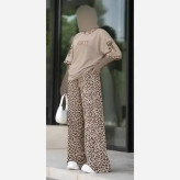 ست تیشرت و شلوار زنانه مدل بنلی جنس نخ پنبه گلکسی سایز 38 تا 46
