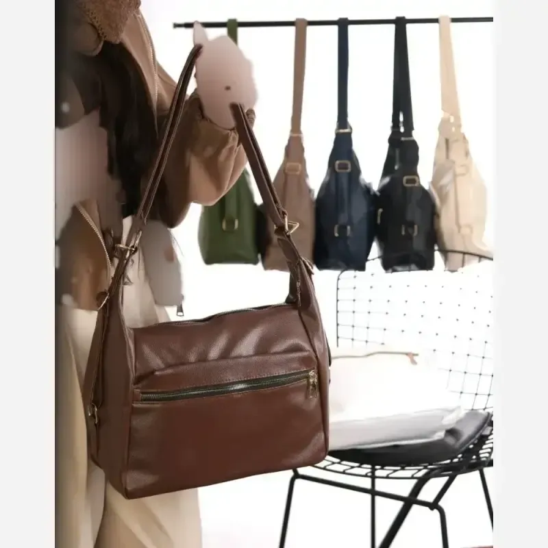 کیف زنانه وارداتی جنس شرانگ خارجی بند دوشی و قابل استفاده به عنوان کوله پشتی