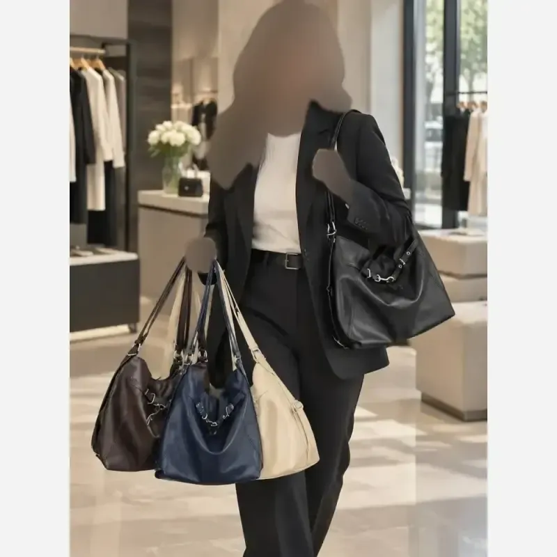 کیف زنانه دو کاره دستی و کوله پشتی جنس شرانگ وارداتی رنگ مشکی شکلاتی موکا سورمه کرم