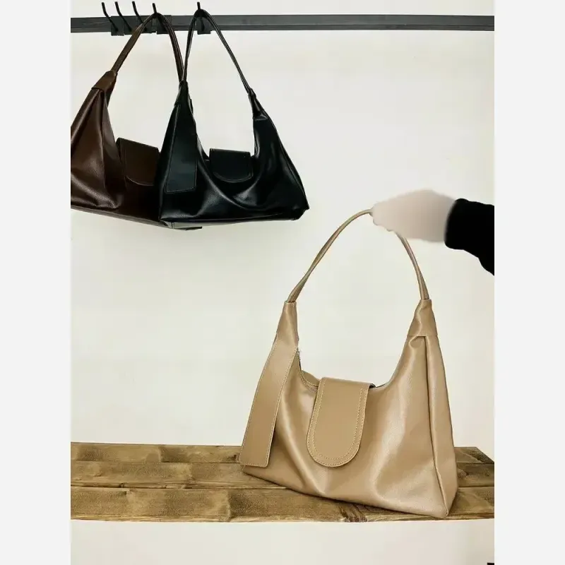 کیف زنانه دو جیب کراواتی پکه دار جنس وارداتی شرانگ ریز رنگ مشکی شکلاتی موکا سورمه