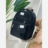کوله مدرسه دیبا ضد آب مشکی سایز 40 در 27 سانتی متر